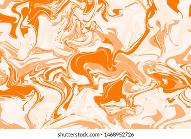 abstract marble patterns, wood texture, watercolor marble patterns. Orange and yellow. Vector background. Trendy textiles, fabrics, wrappers. Aqua ink painting on water
