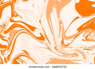 abstract marble patterns, wood texture, watercolor marble patterns. Orange and yellow. Vector background. Trendy textiles, fabrics, wrappers. Aqua ink painting on water