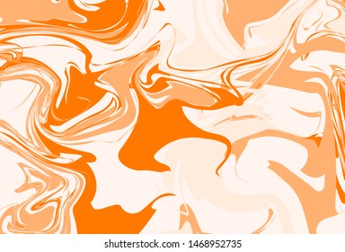abstract marble patterns, wood texture, watercolor marble patterns. Orange and yellow. Vector background. Trendy textiles, fabrics, wrappers. Aqua ink painting on water