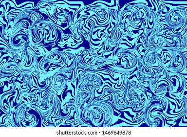 abstract marble patterns, wood texture, watercolor marble patterns. Bright blue and dark blue. Vector background. Textile, factory. Ink painting on water