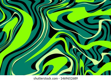 abstract marble patterns, wood texture, watercolor marble patterns. Bright green and dark green. Vector background. Textile, factory. Ink painting on water