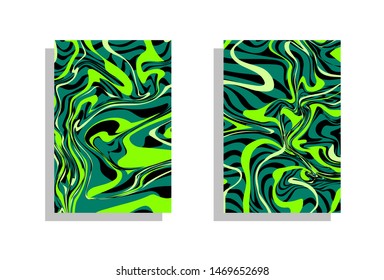 abstract marble patterns, wood texture, watercolor marble patterns. Bright green and dark green. Vector background. Textile, factory. Ink painting on water