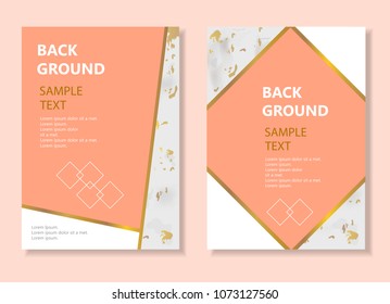 Abstract marble poster template set isolated on pink background. Collection of modern cover for web site,poster,placard and wallpaper. Useful for banner,presentation card,brochure and print material
