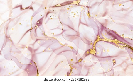 Abstract marble stone background texture with gold glitter veins.