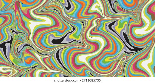 Abstract marble swirl pattern with wavy lines and pastel color mix creates a modern artistic backdrop.