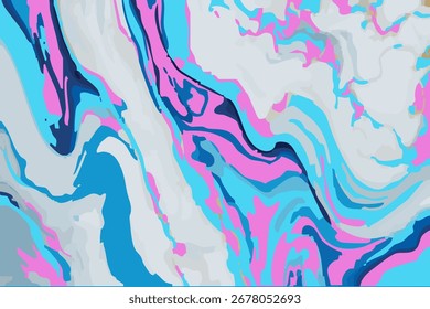 Abstractas textura de remolino de mármol en tonos azules, rosados, blancos y grises con patrones de ondas líquidas que fluyen. Perfecto para el arte digital moderno, impresiones de tela, Fondos de pantalla, fondos y creativo contemporáneo 