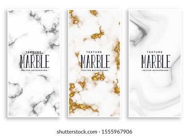 abstract marble texture banners set