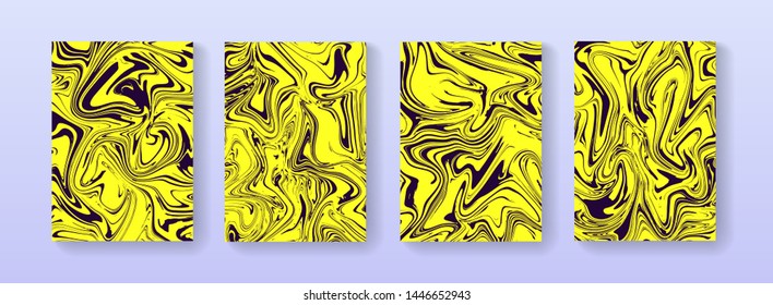 Abstract marble texture with liquid colors background. A4 size cover with bright liquid paints. Modern trendy placard. Template design for presentation, banner, poster, package, cover, print, flayer.