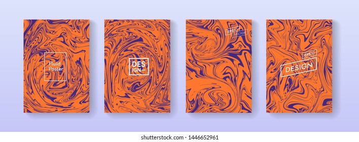 Abstract marble texture with liquid colors background. A4 size cover with bright liquid paints. Modern trendy placard. Template design for presentation, banner, poster, package, cover, print, flayer.