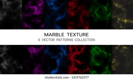 Abstract Marble Texture, Premium Set of Vector Patterns Collection, Background Template Suitable for Luxury Products Brands with Golden Foil and Linear Style (Vector EPS10, Fully Editable)