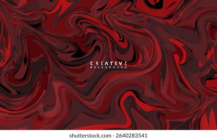 Abstract marble texture with swirling patterns in red and black. fluid style background modern digital art with dynamic, psychedelic. Perfect for posters, covers, website social media. vector