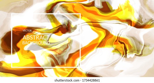 Abstract marble texture white and yellow color, Fluid design background. Colorful abstract painting  artwork texture
