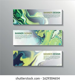 Abstract Marble Web banner design background, header vector Templates. Horizontal advertising business banner layout set. Clean abstract orange acrylic waves cover header background for website design