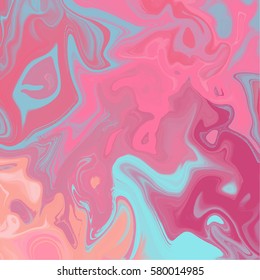 Abstract marbled ink background. Hand drawn texture with liquid paint. Vector illustration.