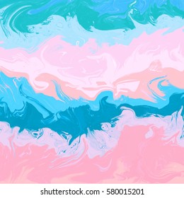 Abstract marbled ink background. Hand drawn texture with liquid paint. Vector illustration.