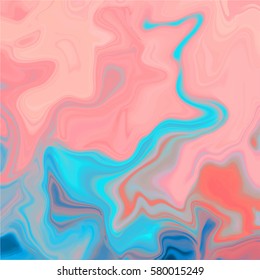 Abstract marbled ink background. Hand drawn texture with liquid paint. Vector illustration.