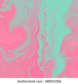 Abstract marbled ink background. Hand drawn texture with liquid paint. Vector illustration.