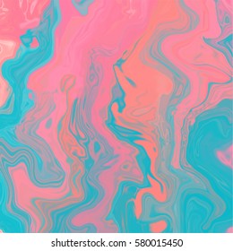 Abstract marbled ink background. Hand drawn texture with liquid paint. Vector illustration.