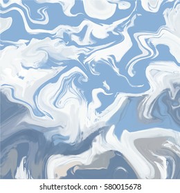 Abstract marbled ink background. Hand drawn texture with liquid paint. Vector illustration.