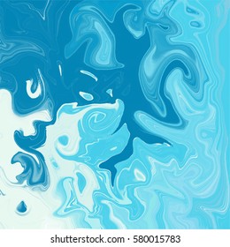 Abstract marbled ink background. Hand drawn texture with liquid paint. Vector illustration.