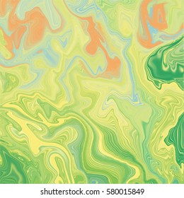 Abstract marbled ink background. Hand drawn texture with liquid paint. Vector illustration.