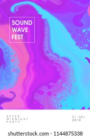 Abstract marbled ink fest poster. Hand drawn texture with liquid paint. Party background for Banner, Poster, Brochure and Flyer.