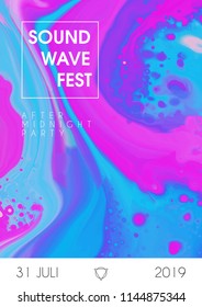 Abstract marbled ink fest poster. Hand drawn texture with liquid paint. Party background for Banner, Poster, Brochure and Flyer.