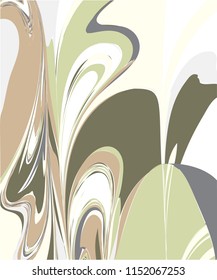 Abstract marbled paint background. Cream colored vector design on a white background. The cream color set includes light shades of orange, blue, and yellow colors.