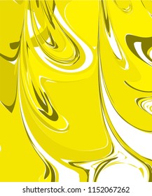Abstract marbled paint background. Lemon Swirl colored vector design on a white background. The lemon swirl color set includes shades of yellow colors.
