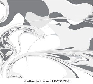Abstract marbled paint background. Snow colored vector design on a white background. The snow color set includes shades of white and gray colors.