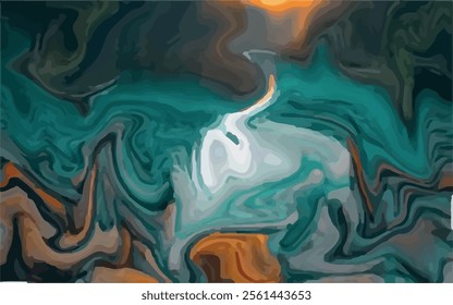 Abstract marbled pattern featuring a vibrant blend with fluid swirls and waves.