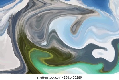 Abstract marbled pattern featuring a vibrant blend with fluid swirls and waves.