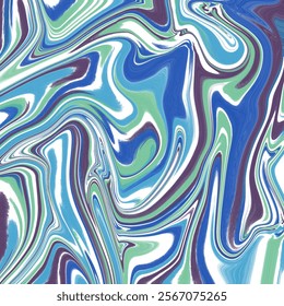 Abstract marbled texture in vibrant shades of blue, green, and purple with fluid, wavy patterns.