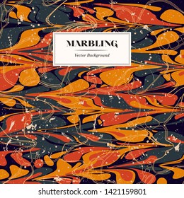 Abstract marbling background. Vector vintage illustration. Marbled venetian paper texture. 