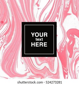 Abstract marbling background in white and pink colors for invitation template