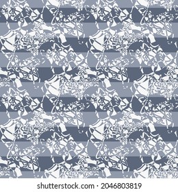 Abstract marbling striped texture. Blue, indigo, white vector seamless pattern background. Backdrop with blended shapes, horizontal stripes.Geometric simulated marble rock surface repeat for packaging