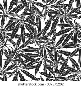 Abstract  marijuana Cannabis Seamless Pattern Background. Vector Illustration