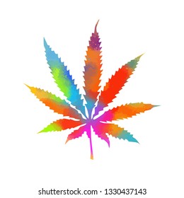 Abstract marijuana multicolored