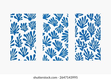 Abstract Marine Life Illustration Pattern