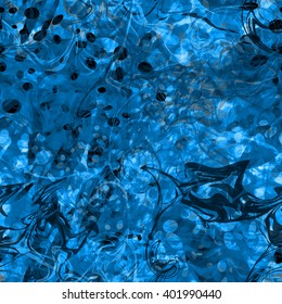 Abstract marine seamless background. Bubbles and whirlpools. For the design of wallpaper, fabric, wrapping paper. Background for book covers, banners, flyers. Effect of blur and watercolors.