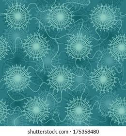 Abstract marine seamless pattern of jellyfish