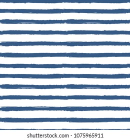 Abstract marine seamless pattern, striped navy hand drawn pattern. Vector