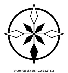 Abstract mariner's compass
vector icon. Wind rose icon