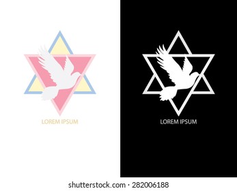 Abstract mark bird star back and pastel logo vector.