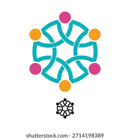 Abstract mark of connected people vector illustration, perfect for ngo and social media apps