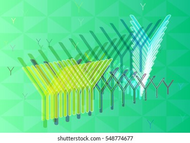 abstract mark into plan, Alphabet Y vector background of simple line