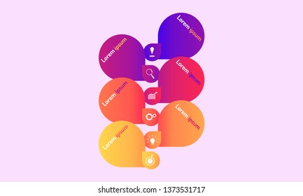 abstract mark point data infographic modern design style with markpoint graph think search gear target icons. vector illustration eps10