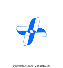 logotipo de marca abstracta tech round blue	

