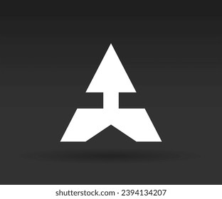 abstract mark white letter A logo symbol with up arrow