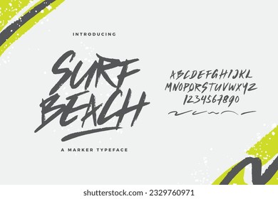 Resumen Marker Brush Beach Surf Font Typography Upper case